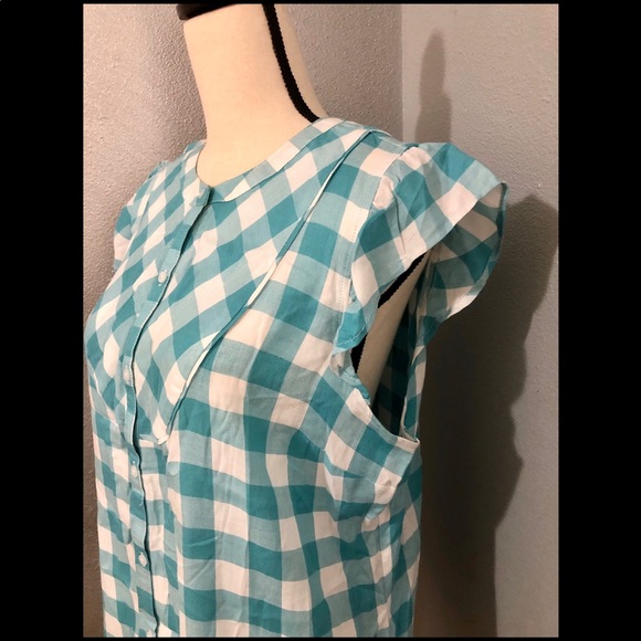 Maison Jules Button Down Ruffled Top - Picture 2 of 4